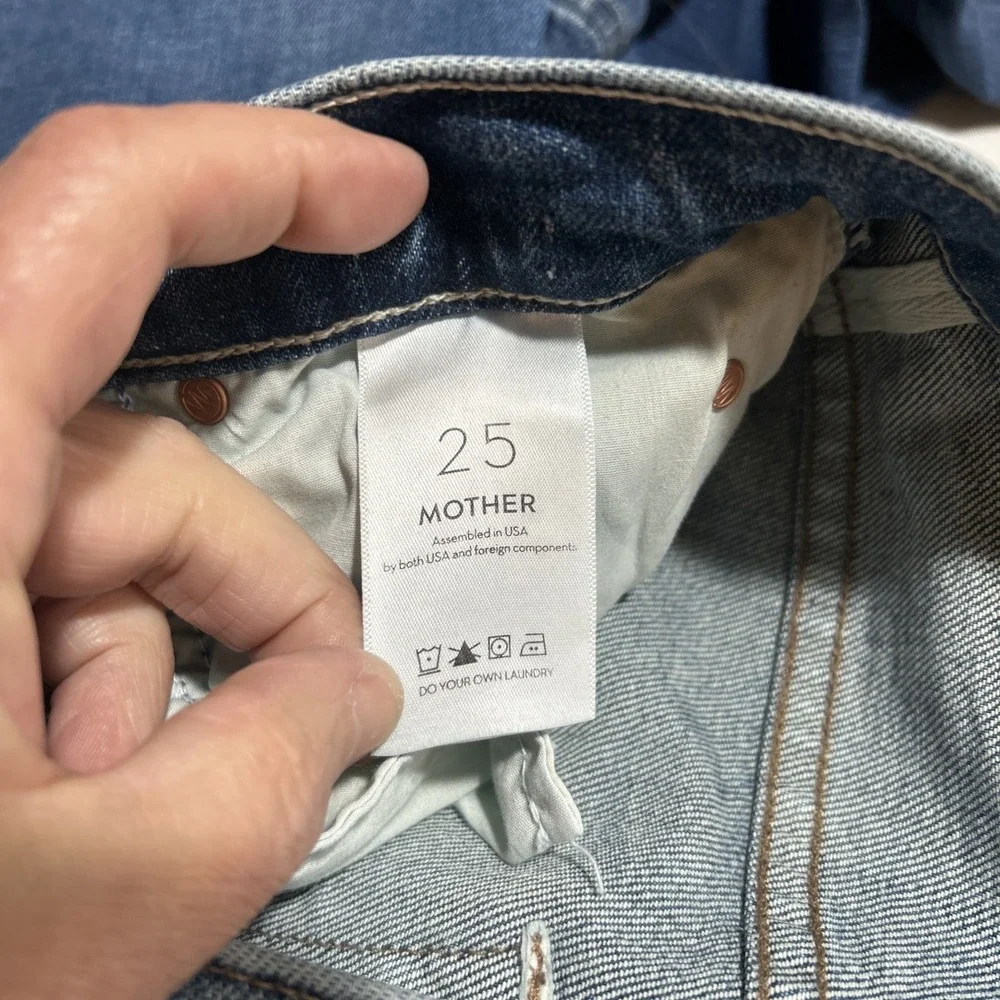 MOTHER High-Rise Flare Jeans in Denim Blue- LONG - Picture 7 of 8